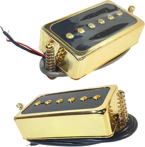 Juego de pastillas de tono P90 LAMSAM, pastillas de cuello de bobina única tamaño humbucker y pastilla de puente con imanes de goma cargados, como