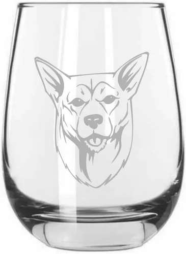 Miniatura 288 de Sakhalin Husky Dog - Copa de vino grabada personalizada de 15.25 onzas sin tallo