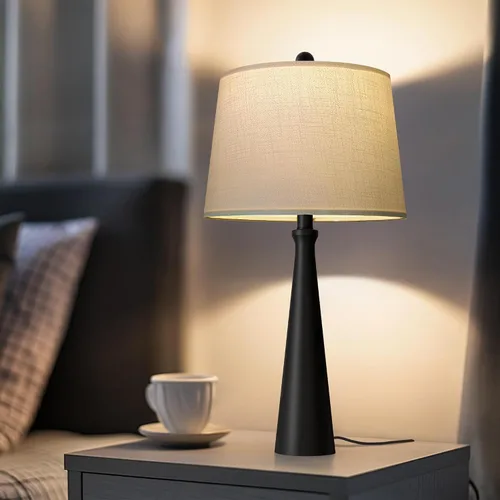 Miniatura 8 de Oneach Lámparas de mesa de 25.75 pulgadas para sala de estar, lámpara de noche regulable de 3 vías, con control táctil regulable de 3 vías, moderna