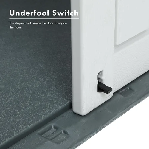 Miniatura 5 de Cobertizo de almacenamiento para exteriores de 35 pies cúbicos, caja de almacenamiento grande de resina, gabinete impermeable y con cerradura