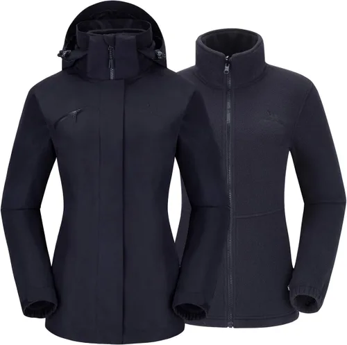 CAMELSPORTS Chaquetas de esquí impermeables para mujer, abrigo de nieve 3 en 1, chaquetas de snowboard cálidas de invierno, Nieve