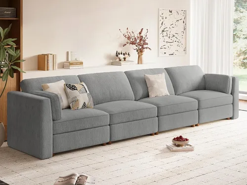 Miniatura 42 de Sofá biplaza extragrande de 83.5 pulgadas, sofás para sala de estar, sofá nube de felpilla de asiento profundo, sofá modular seccional, funda