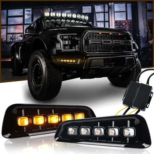 Luces antiniebla para Ford Raptor con señales de giro LED Switchback y luz de circulación diurna compatible para Ford Raptor 2017 2018 2019 2020 Gen