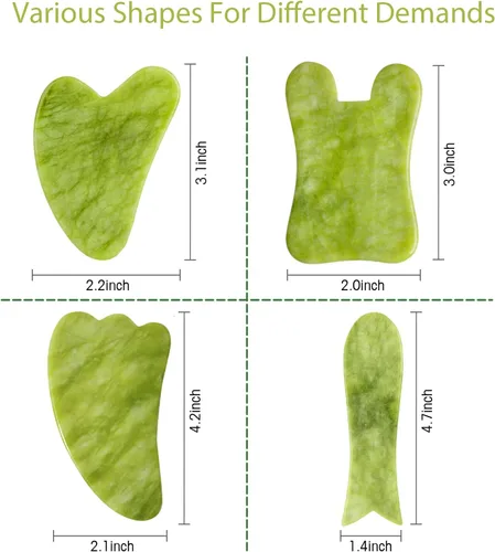 Miniatura 7 de AIRLAXER Juego de herramientas faciales Gua Sha, kit de masaje Guasha para cara y cuerpo, tabla de masaje de raspado, juego de 4 piezas para terapia