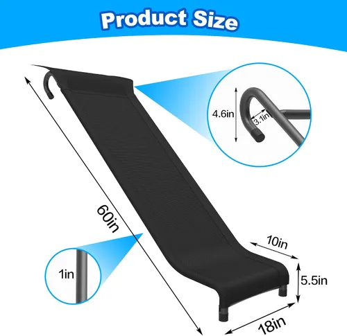Miniatura 2 de Kit de diapositivas de escalera de trampolín, escalera universal de 3 escalones y tobogán amortiguador, escaleras universales para trampolín