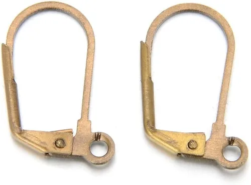 Miniatura 9 de Adabele 100 ganchos hipoalergénicos para aretes, alambre de oreja con cierre de palanca de 0.591 in de largo, latón chapado en plata esterlina