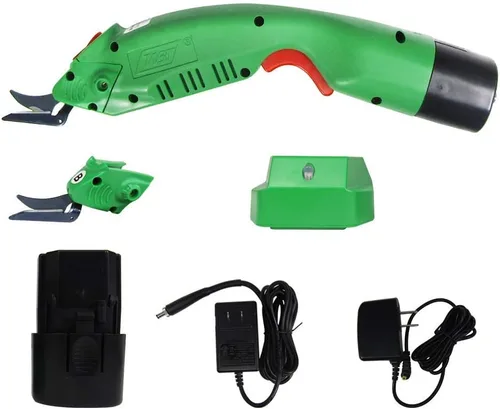 LFI Wbt-1 Tijeras eléctricas de tela Tijeras recargables Cortador de tela portátil con batería 2 cuchillas para alfombra/cuero/caucho/cartónCortador