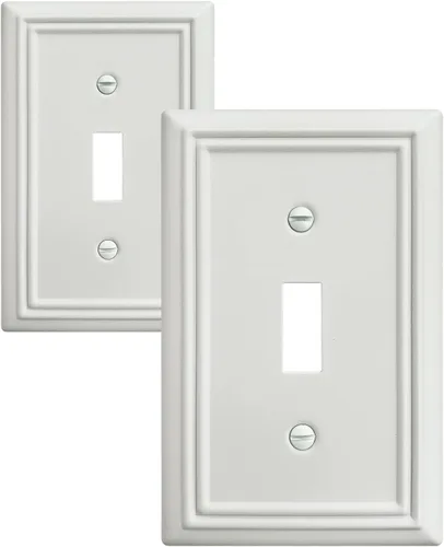 Miniatura 37 de Paquete de 2 cubiertas para interruptor de luz, placa de pared de triple palanca de níquel satinado, cubierta de placa de interruptor de metal