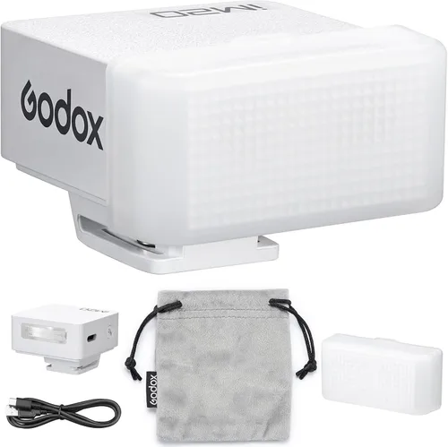 Miniatura 8 de Godox iM20 con difusor Godox Mini Flash - Flash de cámara GN10, 5 niveles de potencia, batería USB-C, 440 destellos de potencia completa, tiempo