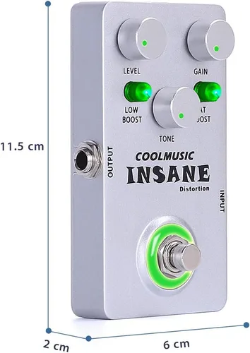 Miniatura 4 de COOLMUSIC C-DI01 Insane Distortion Pedal de distorsión de bajo para guitarra