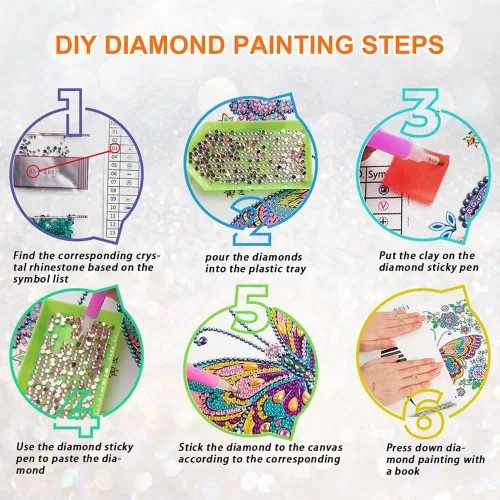 Miniatura 7 de Stalente Kits de pintura de diamantes para adultos, kits de arte de diamantes de forma especial 5D para principiantes, pintura de diamantes