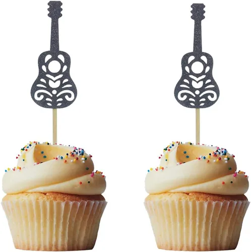 Miniatura 3 de Morndew 24 adornos para cupcakes de tambor para fiesta de música, baby shower, fiesta de cumpleaños, decoración de fiesta de boda