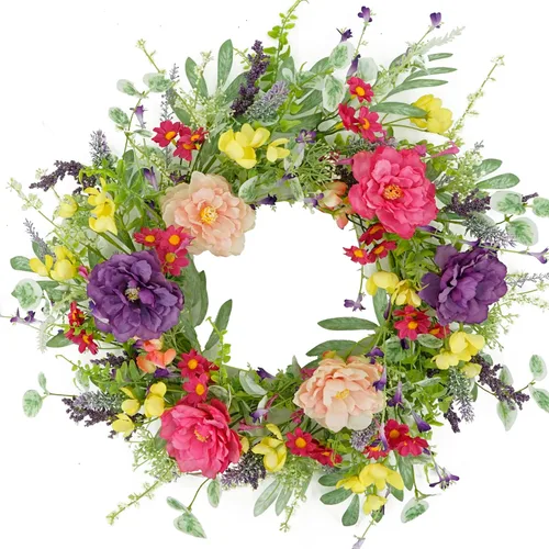 Miniatura 9 de WreathDream Corona de otoño de 20 pulgadas, corona de hojas de roble con capa de grosella, hoja de roble, bellota, baya, cono de pino para puerta