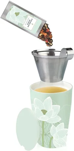 Miniatura 5 de Tea Forté KATI taza de cerámica con infusor de té y tapa. Infusor de té en hebras, diseño de flor de loto Lotus Blossom