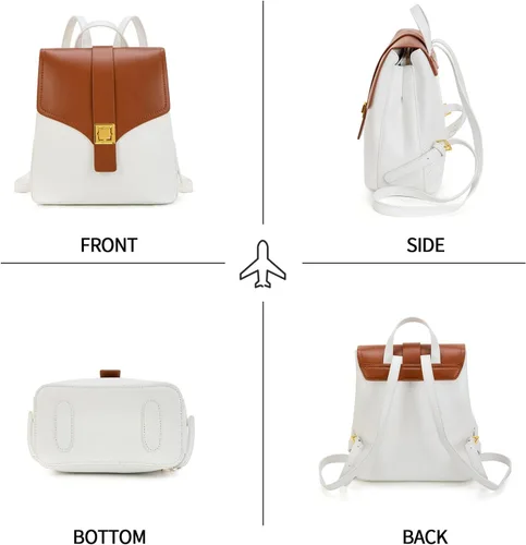 Miniatura 5 de seyfocnia Bolso tipo mochila para mujer, a02 Blanco Marrón, Moda