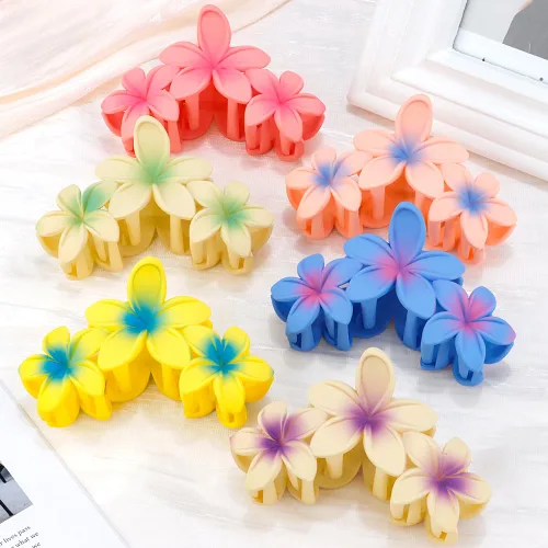 Miniatura 13 de AHONEY 6 pinzas de garra con flores, pinzas para el cabello lindas para mujeres, pinzas de sujeción fuerte, pinzas de garra para el cabello