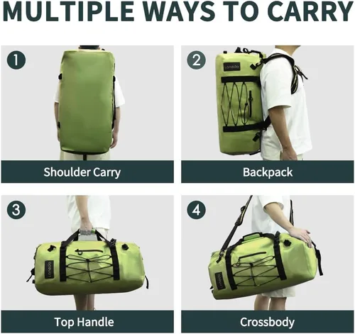 Miniatura 5 de 80L Dry Bag Large Waterproof Bag Roll-Top Heavy Duty Fishing Duffel Bag with Durable Straps & Handles for Kayaking Paddle boarding Boating Rafting