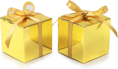 Miniatura 28 de COTOPHER 100 cajas de regalo pequeñas, cajas de regalo de 2 x 2 x 2 pulgadas, cajas de regalo de papel con cintas, caja de dulces para recuerdos