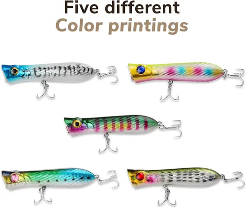 Miniatura 3 de Topwater - Señuelos para lápices de agua, señuelos duros flotantes para lubina, trucha, lucioperca, señuelos flotantes para lápices
