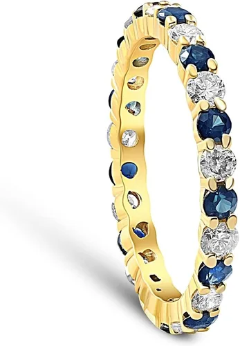 Miniatura 4 de Anillo de eternidad con zafiro de diamantes de 1 12 quilates en oro amarillo de 14 quilates