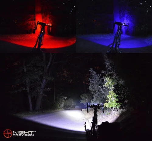 Miniatura 5 de PS1200 Luz delantera y OPTIKS 210 trasera para bicicleta de policía, luz estroboscópica roja/azul, recargable, resistente al agua, 5 modos