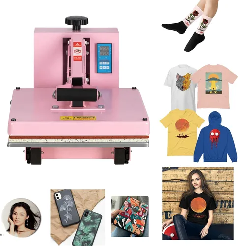 Miniatura 10 de Máquina de prensa de calor deslizante de 16 x 24 pulgadas para camisetas, placa extraíble de concha, impresora de sublimación digital industrial