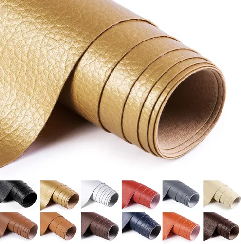 Miniatura 22 de ANMINY Tela de cuero sintético de vinilo de 54" de ancho para tapicería por yarda de 0.7MM de espesor, cuero PU suave para exteriores