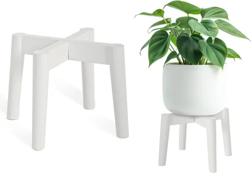 Miniatura 12 de Soporte de madera para plantas de 7.5 x 9.8 pulgadas, para interiores y exteriores, soporte de madera para macetas de un solo piso, soporte