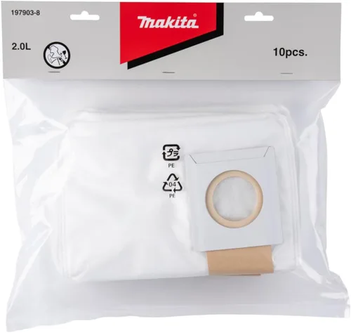 Miniatura 3 de Makita 197903-8 Bolsa de filtro para polvo, 10/PK, color blanco