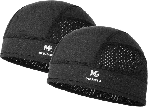 Miniatura 12 de MELASA Gorras de calavera refrescante, forro de malla ligera debajo del casco, ciclismo, motocicleta, casco duro para hombres y mujeres