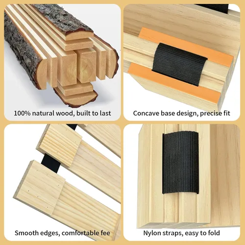 Miniatura 3 de Tapete de tatami japonés, madera maciza sin nudos, listones enrollables, placa de cama con 2 correas de almacenamiento, a prueba de humedad