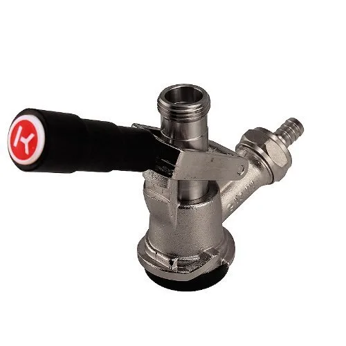 KegWorks BF-KT85D-2 US Sankey Keg Coupler - Sistema D - Manija de palanca: manija de palanca negra