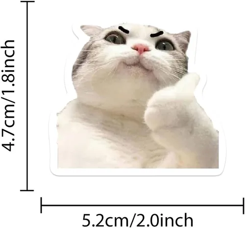Miniatura 8 de 100 calcomanías divertidas de meme de gato para adultos, lindas calcomanías de vinilo impermeables para botellas de agua de laptop, álbumes de 100