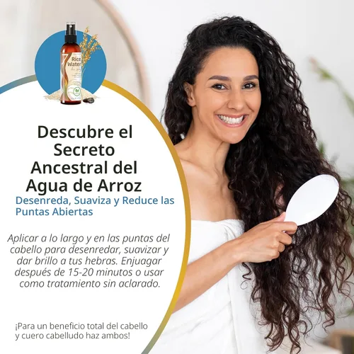 Miniatura 4 de NUEVO Agua de Arroz Fermentado para el Crecimiento del Cabello - Infundido con Romero, Biotina, Cafeína, Queratina, Spray Vegano No Graso