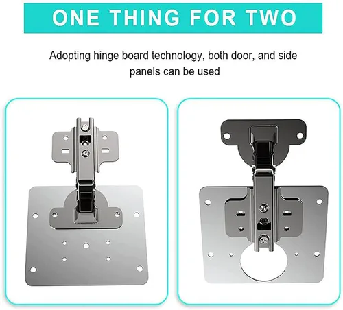 Miniatura 4 de Placa de reparación de bisagras de gabinete, kit de soportes de reparación de bisagras de acero inoxidable, kit de placa de reparación de bisagras