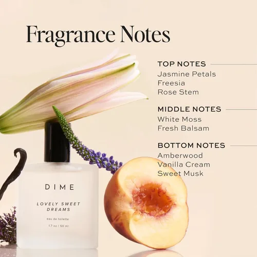 Miniatura 2 de DIME Beauty Perfume Lovely Sweet Dreams, 1.7 oz / 1.7 fl oz – Aroma cálido de vainilla y floral, hipoalergénico, perfume limpio, Eau de Toilette