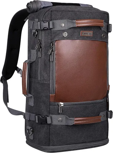 Miniatura 10 de Witzman - Mochila de viaje para hombre estilo vintage de lona, 21 pulgadas azul), A2021 big size Blue 22.5 pulgadas azul
