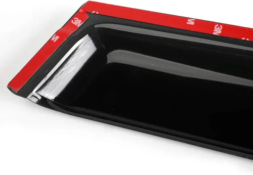 Miniatura 6 de 2 protectores de lluvia estilo montaje exterior, deflectores de viento duraderos para ventana lateral, color humo oscuro, viseras de ventana