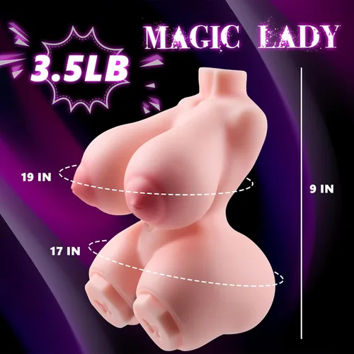 Miniatura 2 de Muñecas sexuales de 3.5 libras para hombres, masturbador masculino, coño de bolsillo realista con pechos grandes, vagina virgen y culo masculino