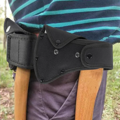 Miniatura 6 de Linkidea Funda de nailon para hacha de 4 pulgadas, funda protectora de hacha de doble broche para acampar y herramientas de supervivencia al aire