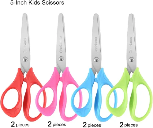 Miniatura 2 de Tijeras para niños, tijeras de seguridad pequeñas para niños, asas de agarre cómodo, tijeras afiladas y romas para estudiantes, para suministros