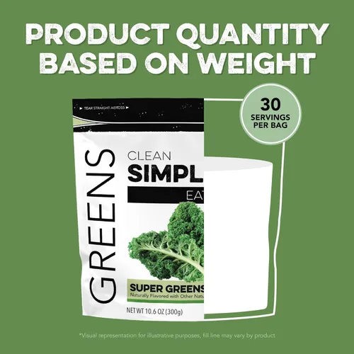 Miniatura 5 de Clean Simple Eats Super Greens Powder - Polvo de verduras con sabor natural con chlorella, espirulina, superalimentos y fibra prebiótica, sin