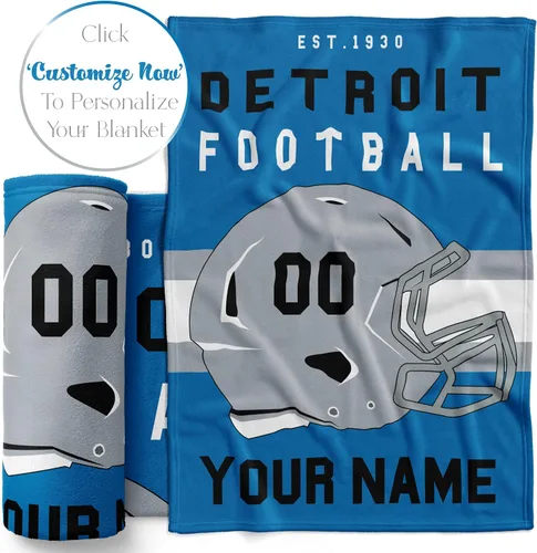 Miniatura 123 de Manta personalizada para fanáticos del fútbol americano – Se envía al día siguiente – Hecha en Estados Unidos – Manta de vellón personalizada