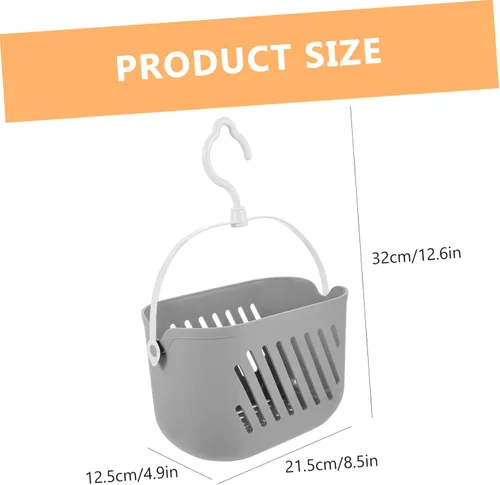 Miniatura 8 de Cesta de almacenamiento de mano de baño de plástico gris montado en la pared