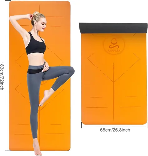 Miniatura 5 de Esterilla de yoga de goma natural, antideslizante, no tóxica, 2.835 x 1.055 x 0.197 in, yoga caliente, pilates, entrenamiento en el suelo