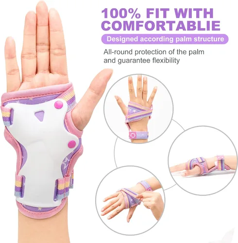 Miniatura 5 de Rainbow Unicorn - Patines para niños con equipo de protección, morado, talla S