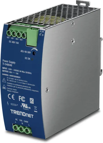 Miniatura 8 de TRENDnet Fuente de alimentación de riel DIN de CA a CC de 150 W, 48 – 56 V CC, 3.12 A CA a CC con función PFC, TI-S12048, capacidad de carga máxima