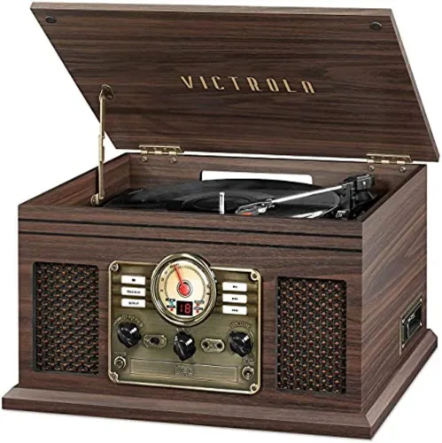 Miniatura 14 de Victrola The Quincy - Reproductor de discos Bluetooth 6 en 1 y centro multimedia con altavoces integrados, tocadiscos de 3 velocidades, reproductor