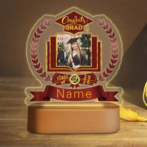 Miniatura 13 de Regalos de graduación personalizados luz nocturna con nombre de foto, lámpara LED de graduación personalizada 2026 para mujeres y hombres, regalos