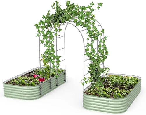 Miniatura 11 de Vego Garden Sistema de Enrejado Modular de Arco de Sección Única de 3.0' de Largo para Cama de Jardín de 2.0' x 5.0' (4 en 1), 3.5' x 5.0' (6 en 1)